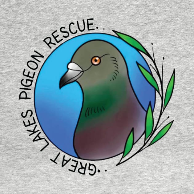 Great Lakes Pigeon Rescue Logo - Black Letters by Great Lakes Pigeon Rescue